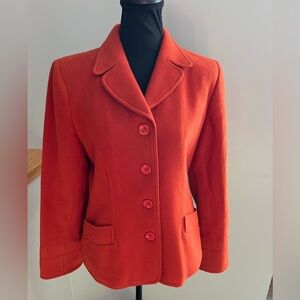 Havre’ Bernard wool nylon cashmere blend burnt orange blazer jacket. Size 8